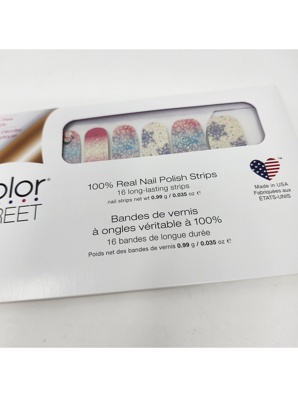 Color Street Snow Biz Nail Polish Strips Snowflakes Glitter Retired